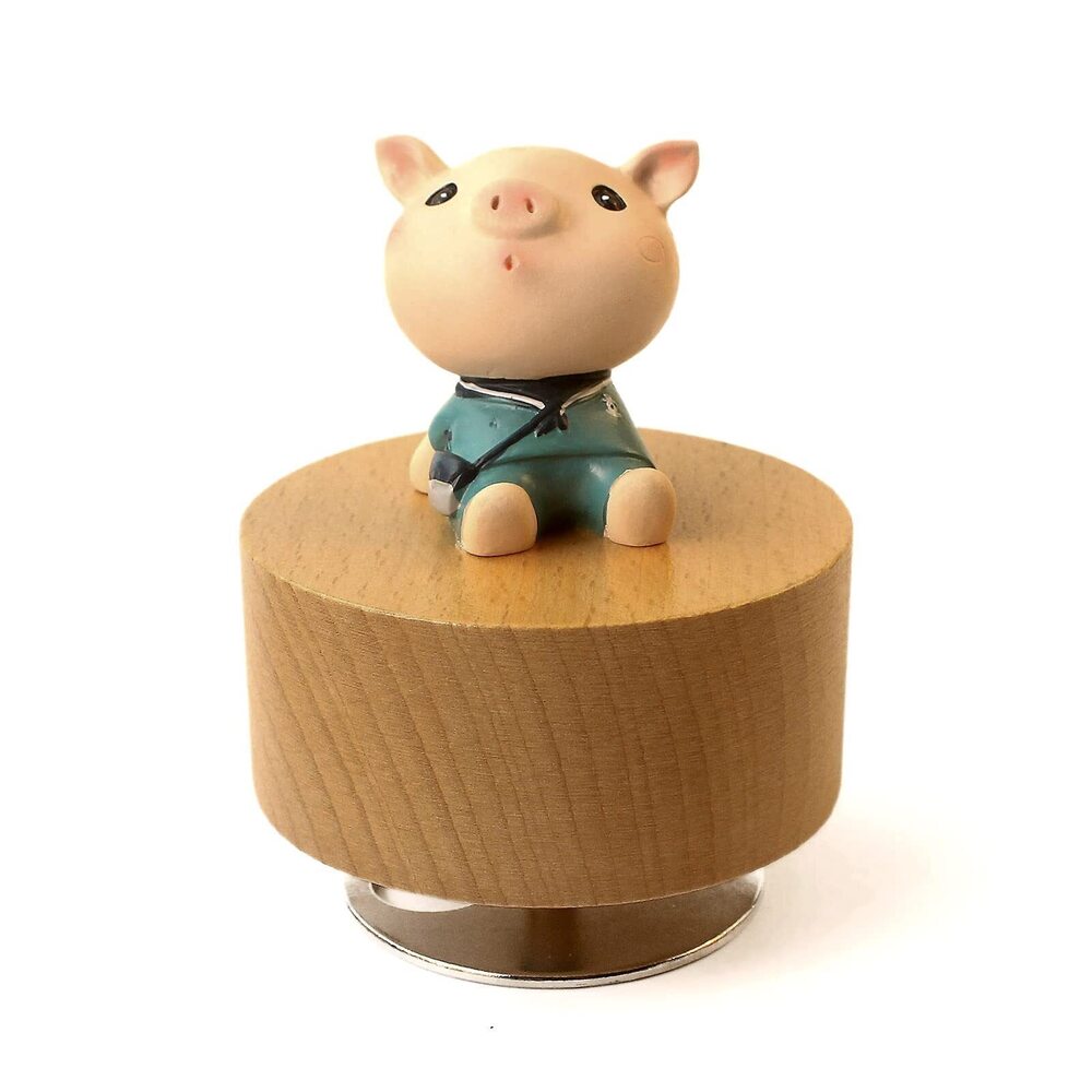 8573 Cute Little Animal Wooden Mechanical Music Box, You are My Sunshine